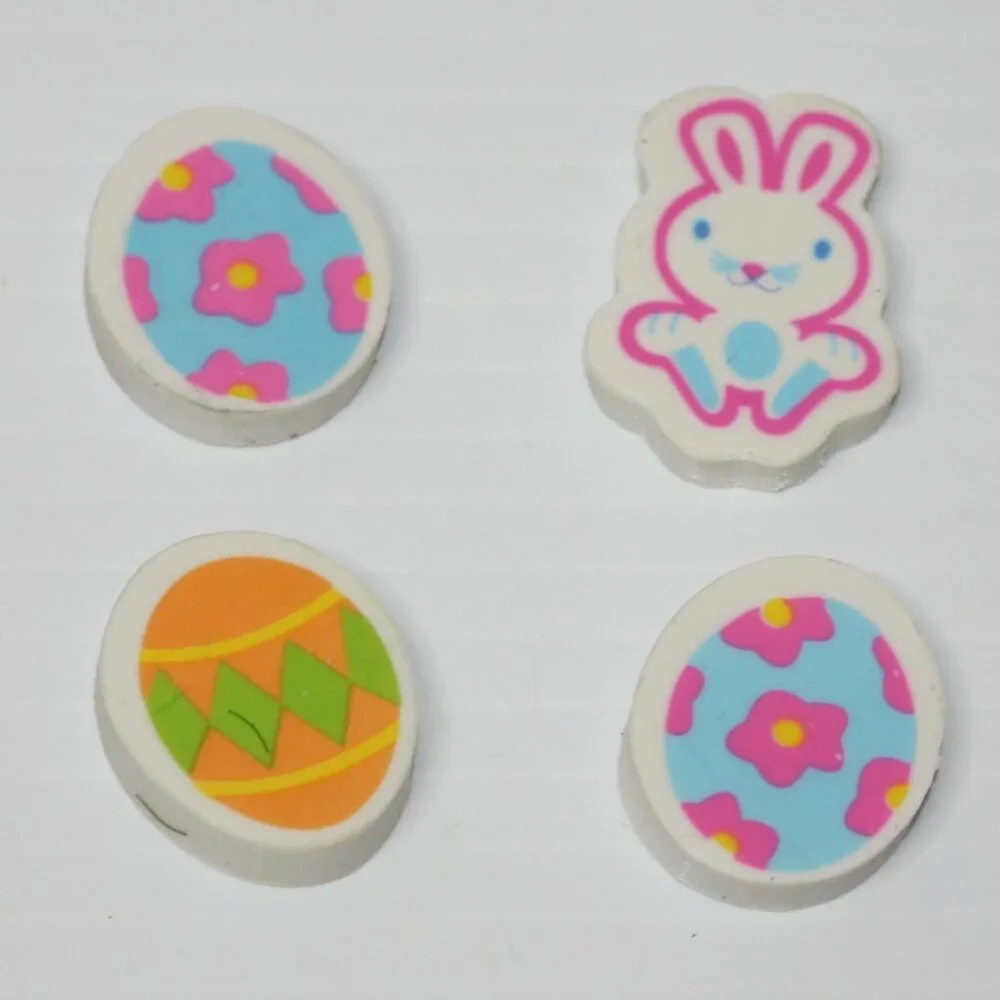 Easter Basket Goodie Bag Party Favor 33 Piece Lot Bunnies Chicks Erasers Straws